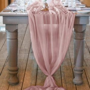18" W x 180" L Chiffon Table Runner, Mauve